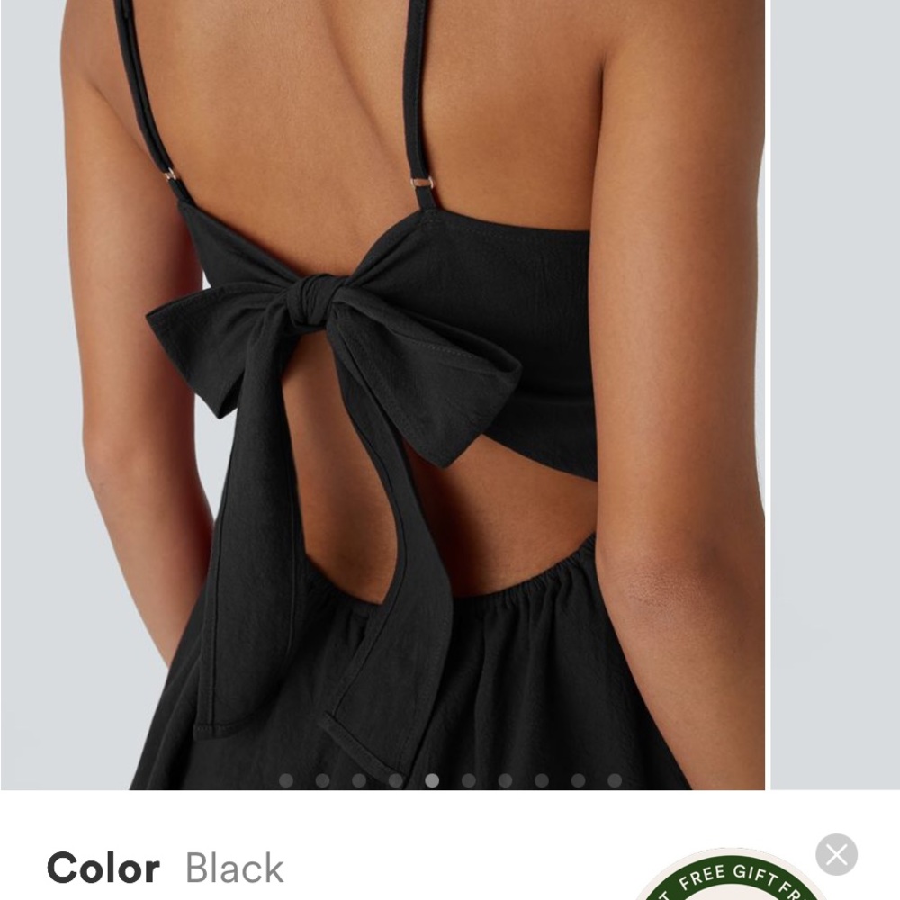 Halara Black Spaghetti Strap Backless Sundress - image 2